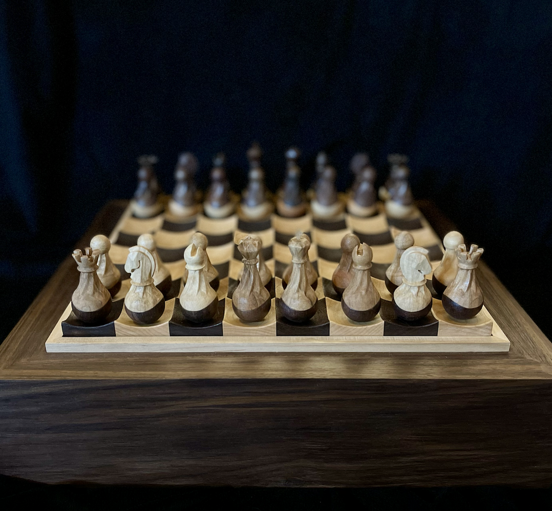 Finished Chess Board and Pieces